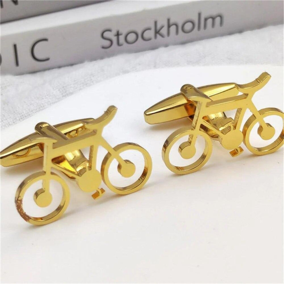 1 Pair Stainless Steel Cufflinks For Women Man Classic Bicycle Silver French Suit Accessories Engagement Jewelry Gift