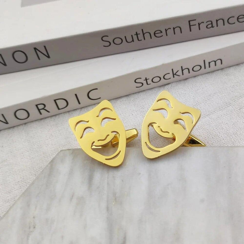 100%Stainless Steel Mens Cufflinks Personality Classic Grimace High-end Banquet French Shirt Cufflinks