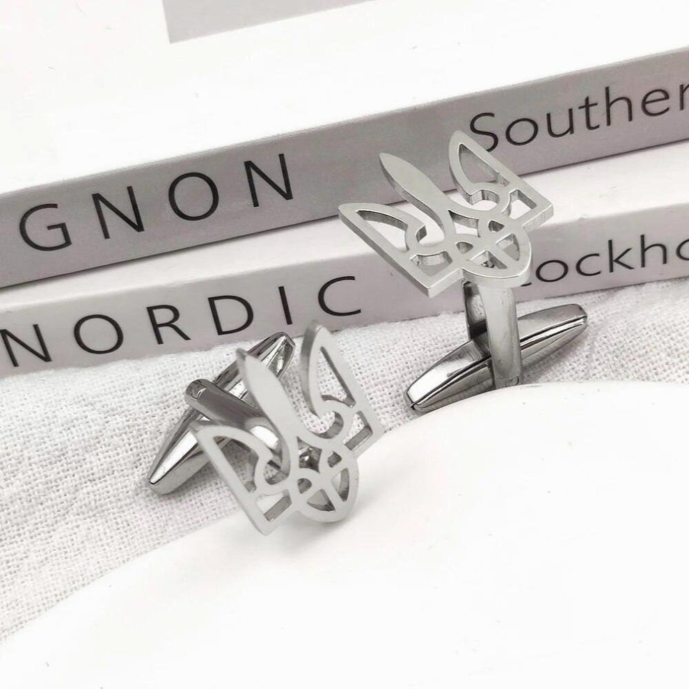 Personalized Ukrainian Symbols Pattern Suit Sleeve Cufflink Stainless Steel Men Shirt Buttons Jewelry Gift