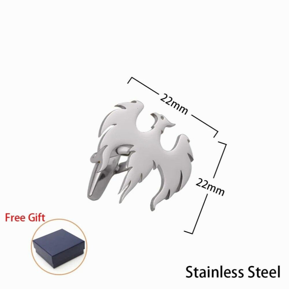 Stainless Steel Men Cufflinks Vintage Phoenix Twins Shirt Cufflinks Wedding Man Husband Fathers Gift Jewelry