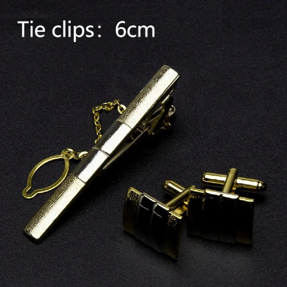 Men Metal Tie Clips Cufflinks Set Tie Accessories Classic Shirts Cuff Carving Cufflink for Mens Jewelry