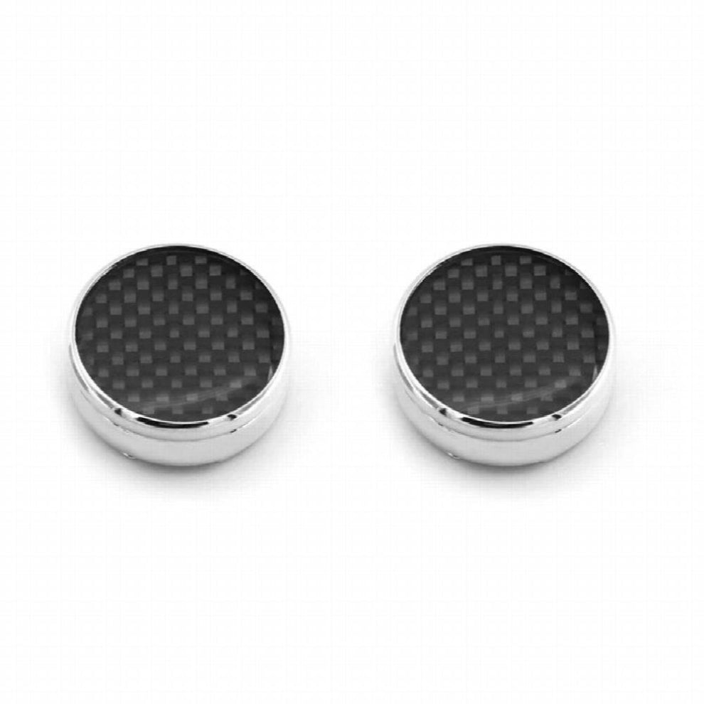 2 Pcs Round Carbon Fiber Cufflinks Metal Cuff Buttons Mens Shirts Cufflinks for Party Business
