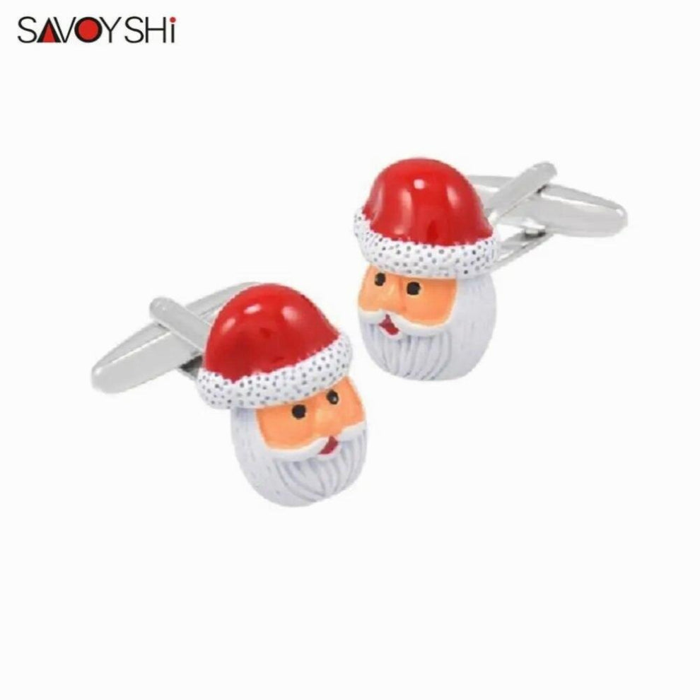 9 Style High Enamel Craft Santa Claus Cufflinks Mens French Shirt Cufflinks Christmas