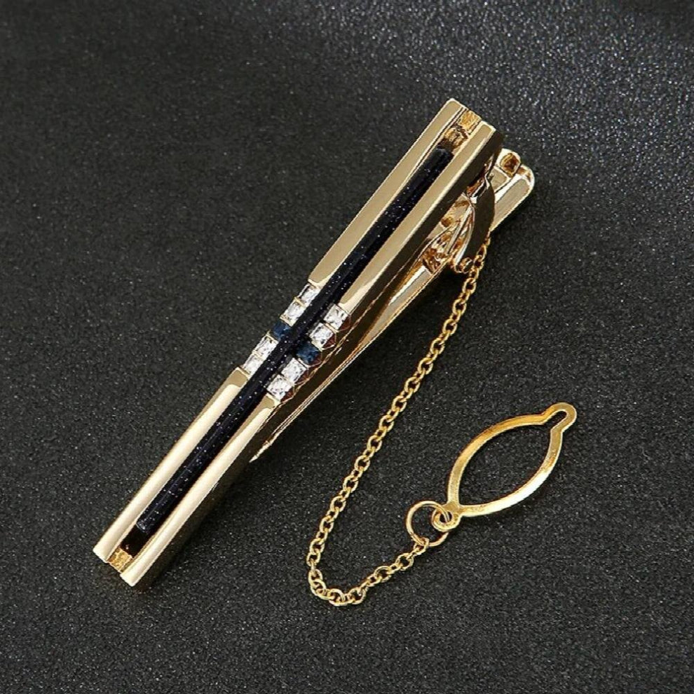 Chain Tie Clip Mens Women Formal Wear Business Banquet Cocktail Party Crystal Tie-clips Wedding Accessories