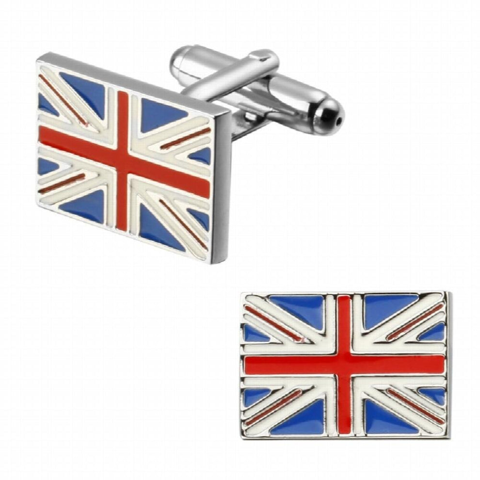 mens shirts sleeve cuff links square British flag cufflinks on packing-free