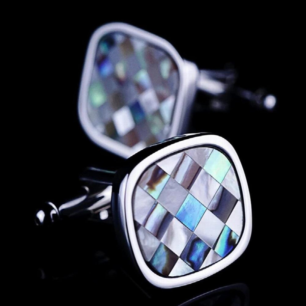 Uniform Mens Cuffs Buttons Colorful Masoic Shell Stone Cufflink High Jewellery Accessory For Men OnlyArt