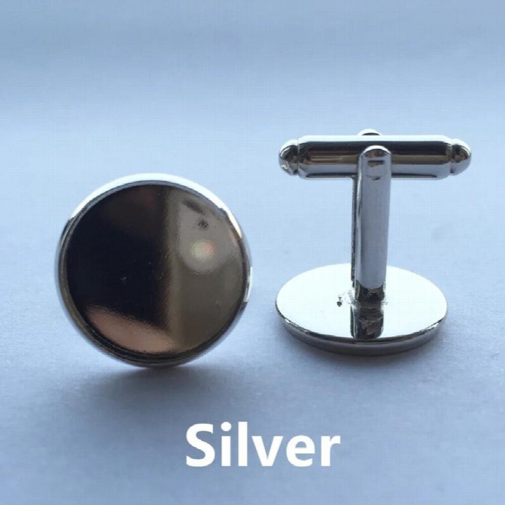 Cufflink Blanks+glass Settings Cufflinks Trays Silver Plated Copper French Cufflinks Blanks Sets Cufflinks backs for Cabochons