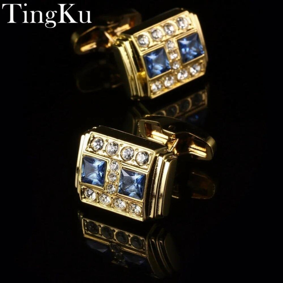 High Cufflinks for Mens Crystal Cufflinks Rectangle Men Jewelry Wedding Cuff Links Buttons for Shirts