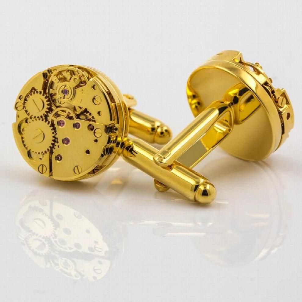wedding present mechanical movement cufflinks men cufflinks round button products