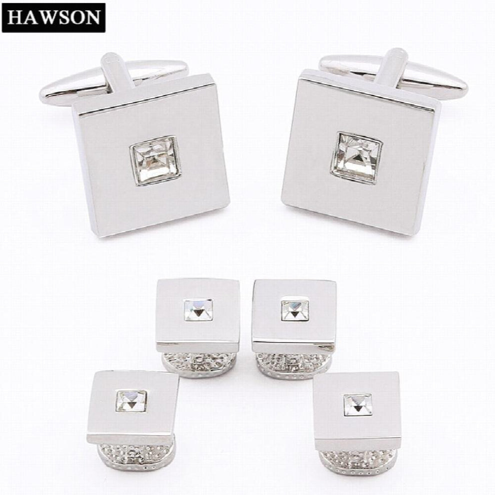Crystal Cufflinks Tuxedo Shirt Studs Set for Business Man Cufflinks and Studs Set High