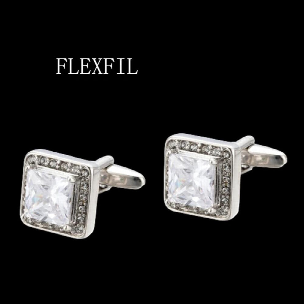 Jewelry french shirt cufflink for mens Cuffs link Button Square crystal High Wedding gemelos
