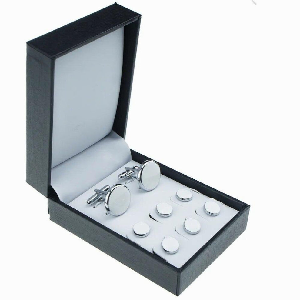 Cufflinks Set 8 pc Buttons Tuxedo Studs For Men Women Shirts Business Wedding Party Gift With High Box Cufflinks Jewelry