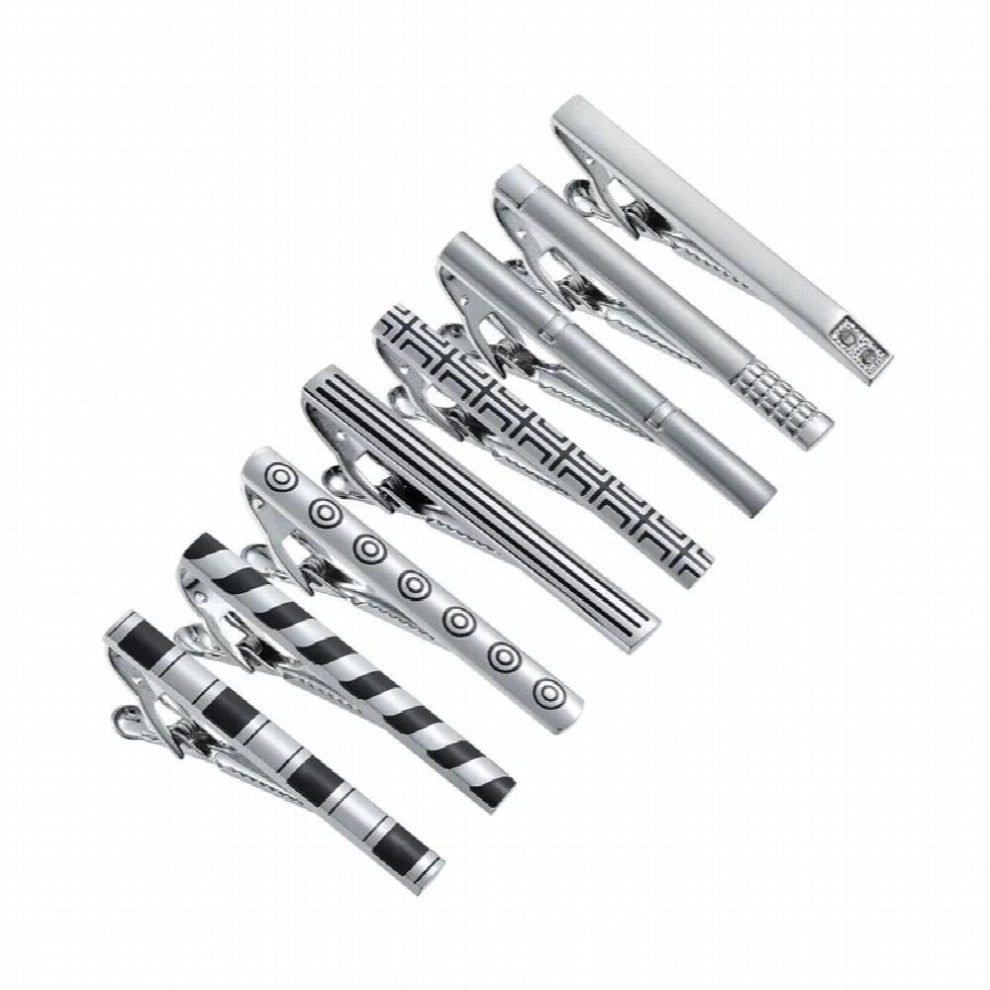 8 PCS Tie Clip Set With Wedding Souvenir Guests Man Shirt Cufflink Mens Gift For Husband Jewelry Business