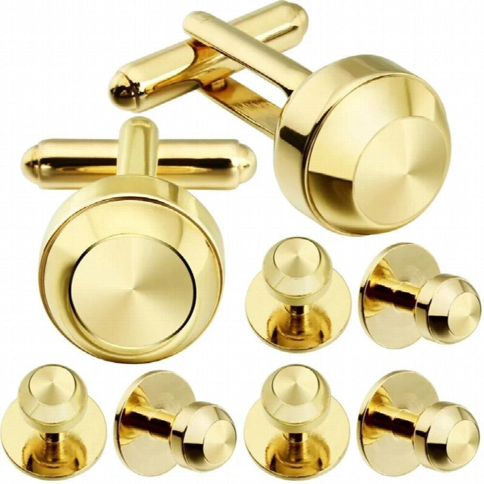 Metal Cufflinks and Studs Set for Men Ball Tuxedo Shirt Cufflinks Set Mens Jewelry for Wedding