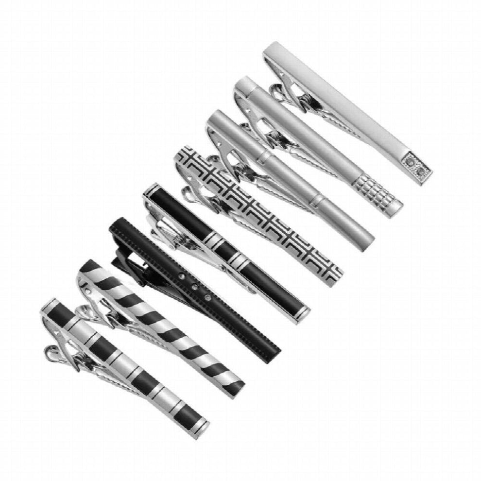8 PCS Metal Tie Clip Set With Wedding Guests For Man Shirt Cufflinks Mens Gift Husband Jewelry Business