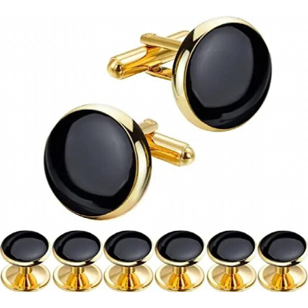 Men s Cufflinks and Tuxedo Studs Set with Gift Box; Accessories Suitable for Suit Shirts Vest