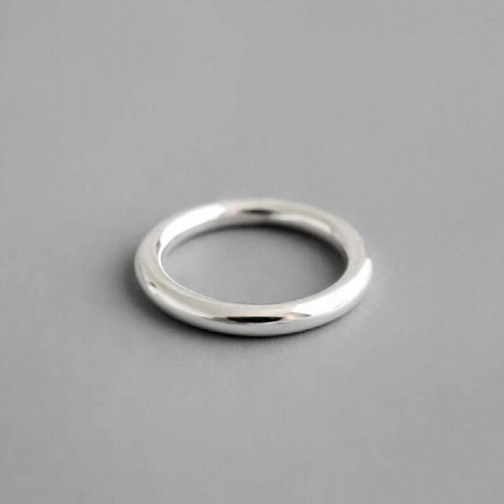F.I.N.S S990 Pure Silver Minimalist Jewelry Circular Round Glossy Sterling Silver Ring 990 Womens Decoration Engagement Ring