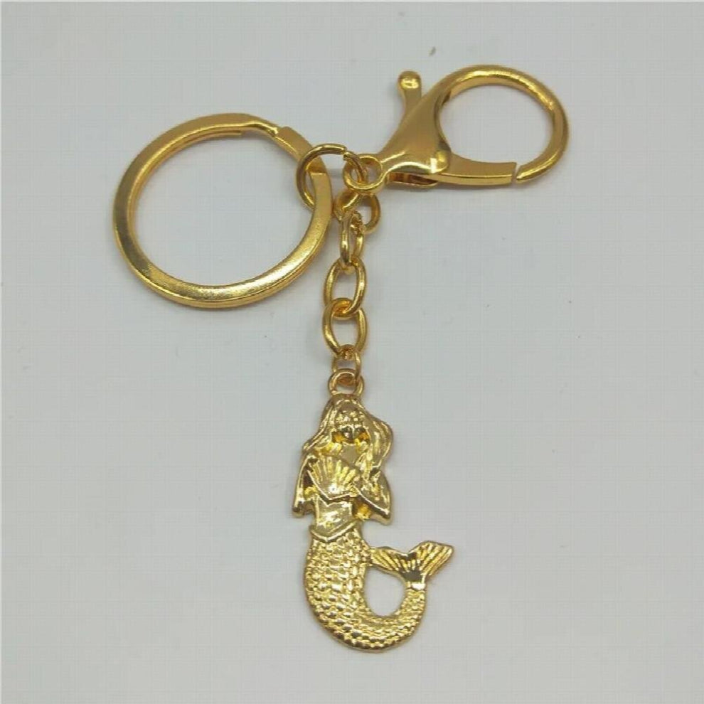 Mystical Mermaid Pendant keychain Antique Silver Whale Tail Charm Chokers keychains Collar for Women Boho Jewelry