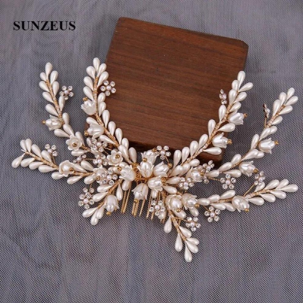 Bridal Hair Comb Pearls Hair Jewley Fashionable Women Formal Party Headwear Wedding Hair Jewelry