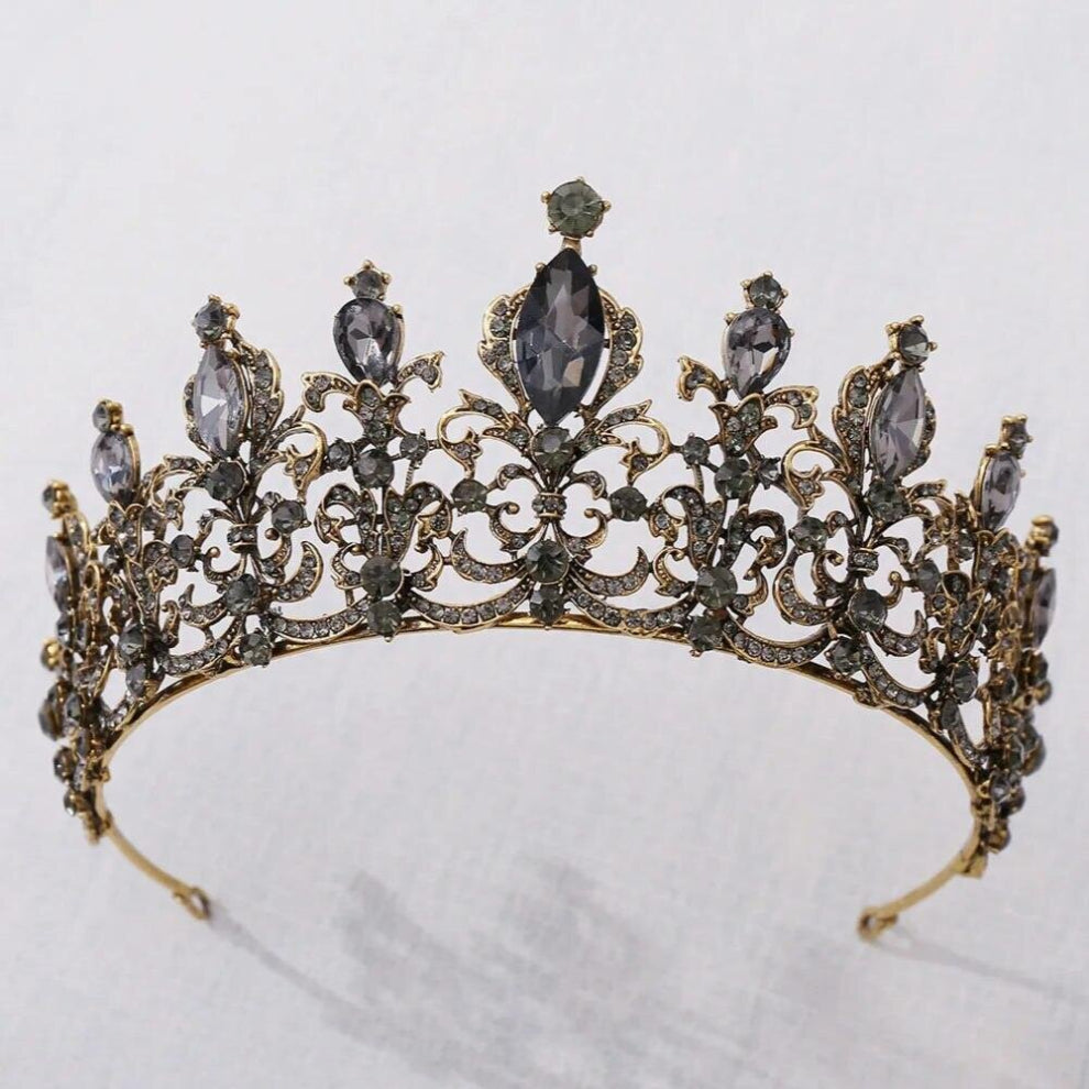Baroque Queen Crowns Crystal Tiaras Bride Wedding Princess Rhinestone Bridal Crowns Hair Accessories
