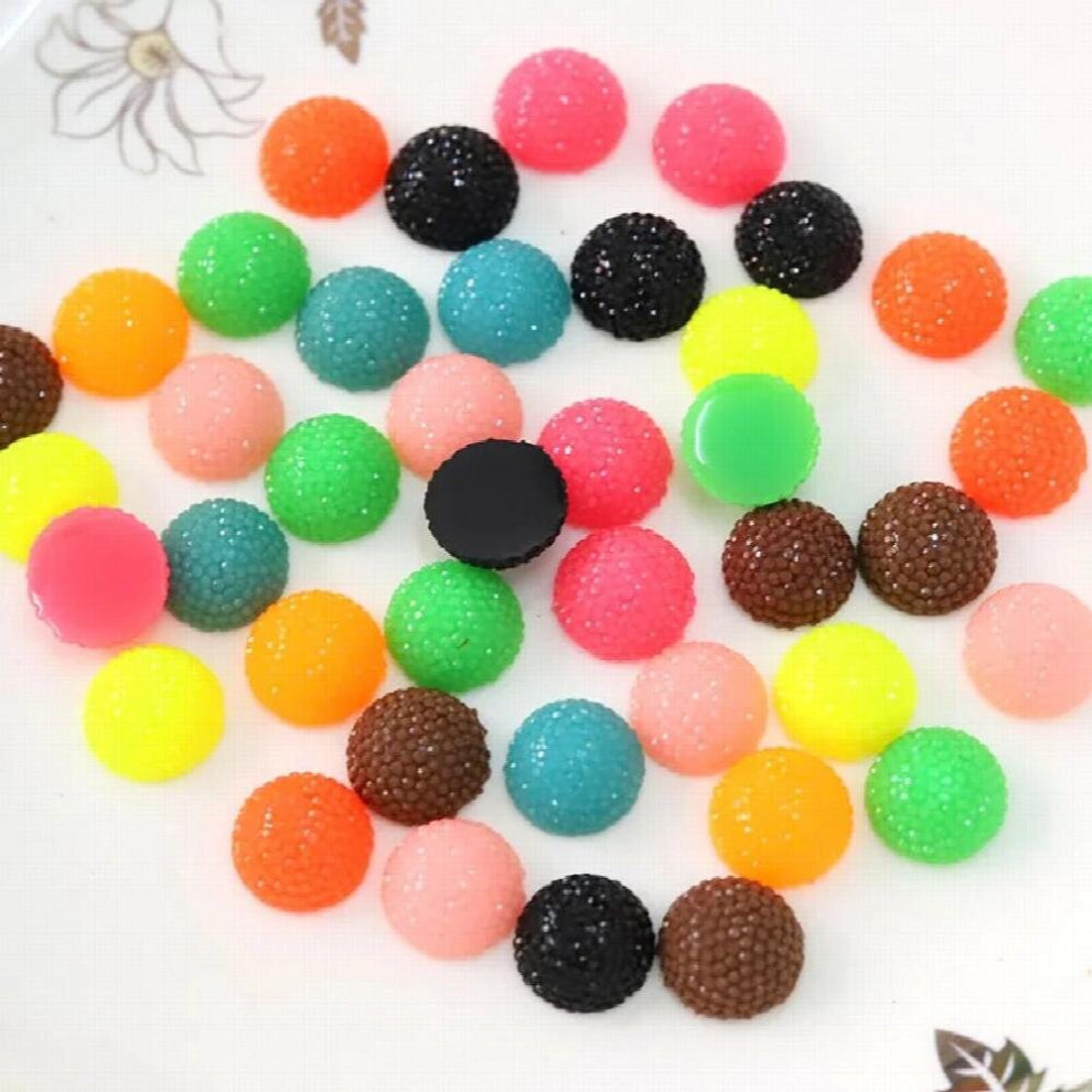 250pcs Tiny Treat Rainbow Sprinkle Candy Small Dot Child, Girls, Teens Half Round Flatback 16mm