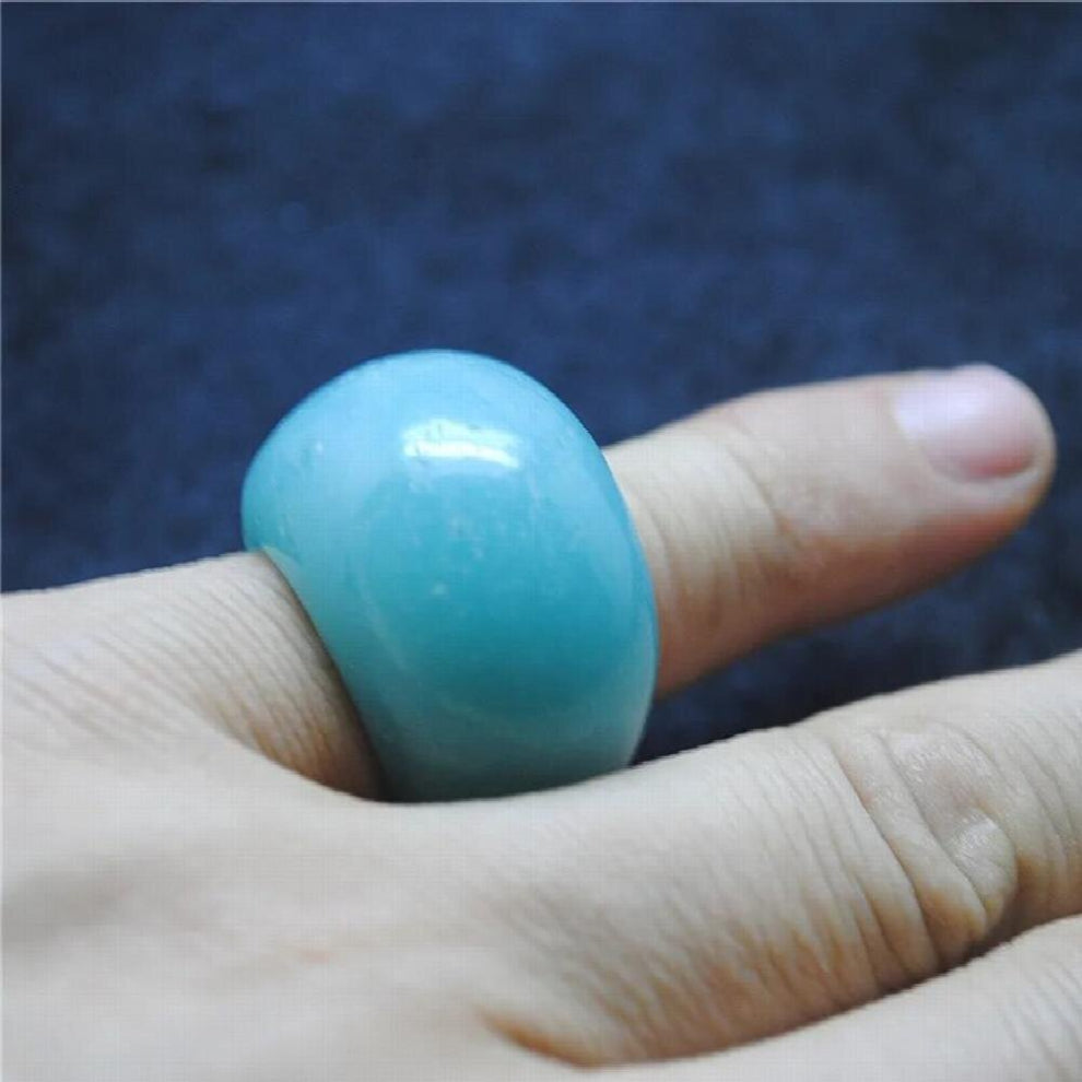 1PC Mens Finger Rings Nature Semi Precious Stone Inner Hole 17MM Jade Clear Crystal FOR Party Or Wedding Wearring