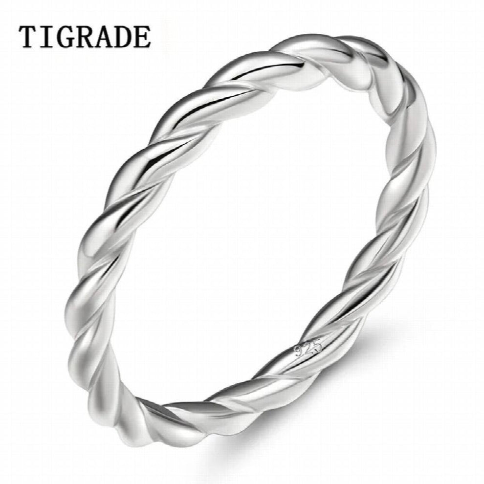 Sterling Silver Rings 925 Silver Wedding Engagement Twine Women Rings Spiral Anelli Donna Bague Argent 925 Femme
