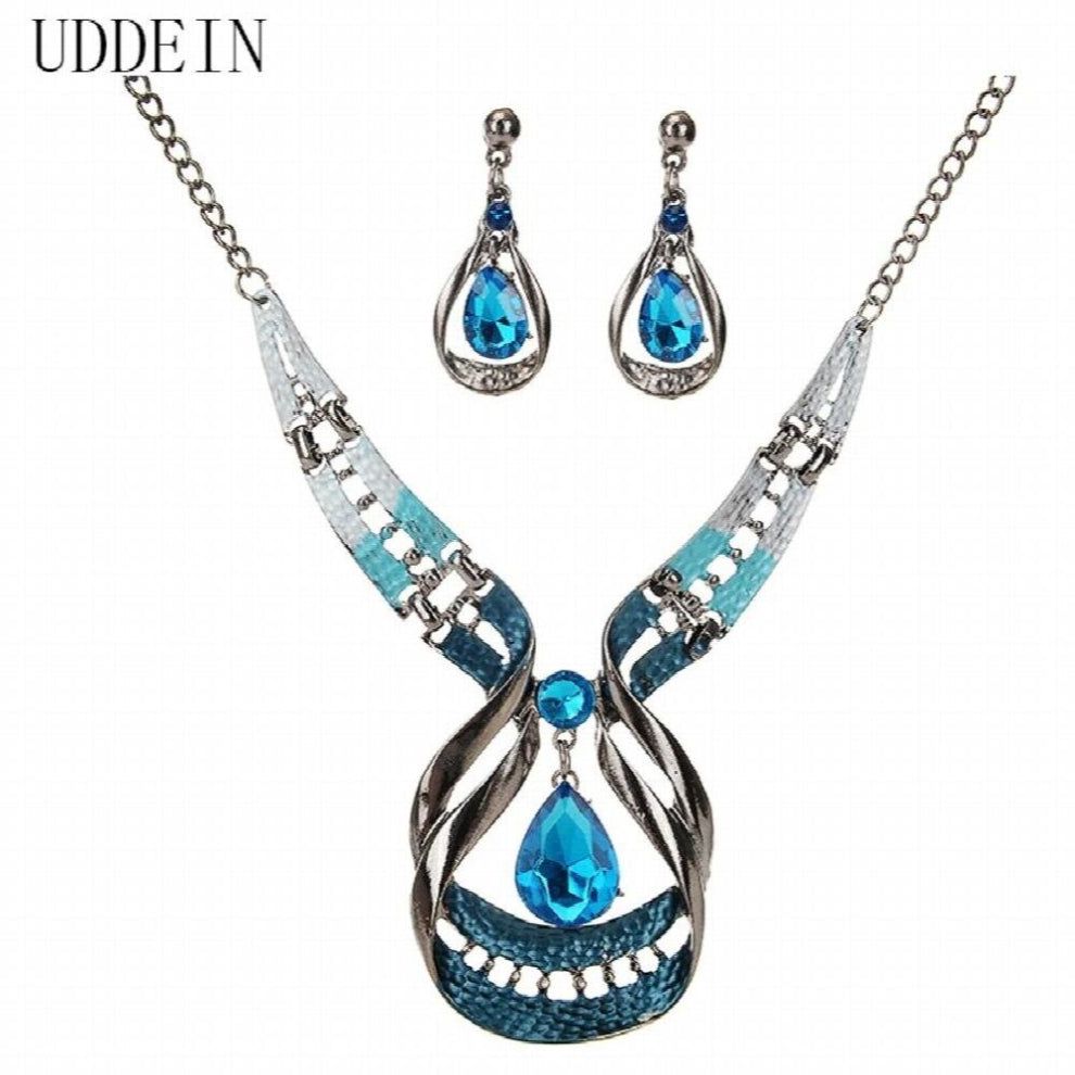 Bohemian Statement Chokers Necklace & Pendant Wedding Bridal Jewelry Sets Drop African Necklace Women