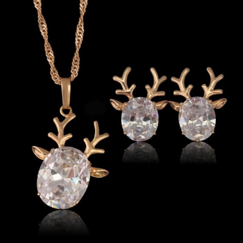 Rein Deer Jewelry Set Women (Pendant necklace+Earring) 18
