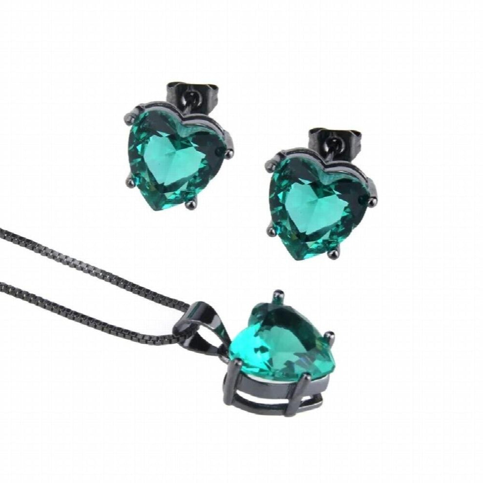 Copper Multicolors Cubic Zirconia Delicate Bridal Wedding Necklace-Earrings Jewelry Feminina Gift