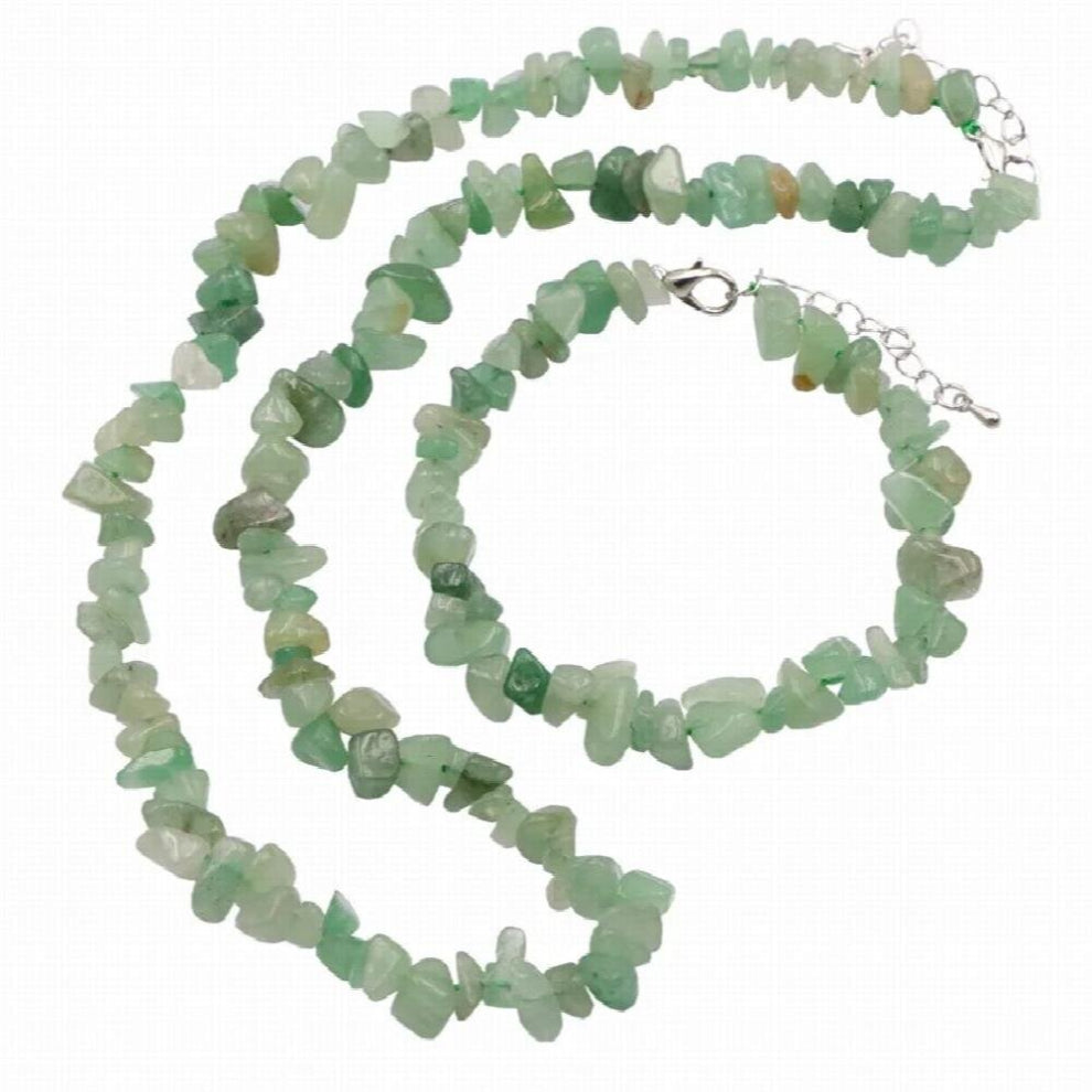 Natural Stone Gravel Green Aventurine Necklace Bracelet Chips Irregular Beads Womens Yoga Jewelry Wedding Gift Jades Y1076