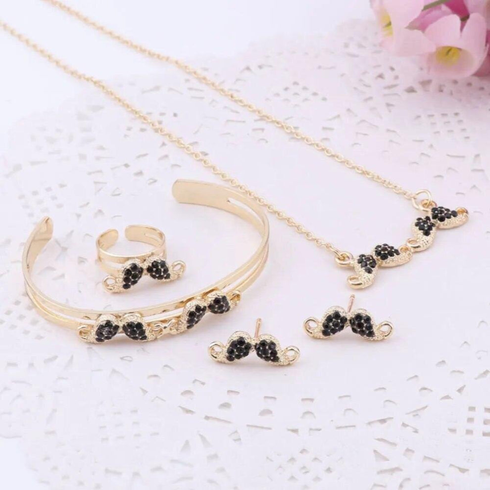 OEOEOS Jewelry Lovely Children Baby Jewelry Sets Necklace-Earrings-Ring-Bangle Kids