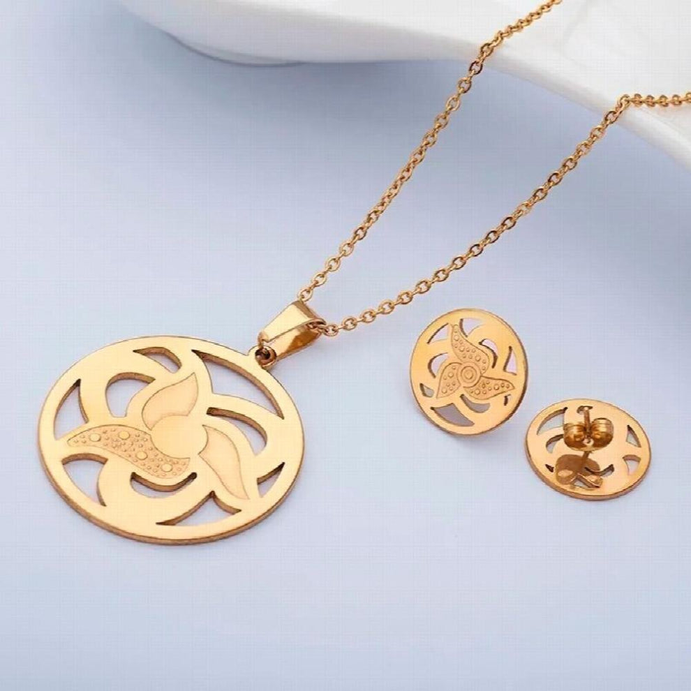 R&X African Beads Jewelry Sets Party Romantic Necklace-earrings For Woman sieraden Sets Bridesmaid Dubai Stainless Steel