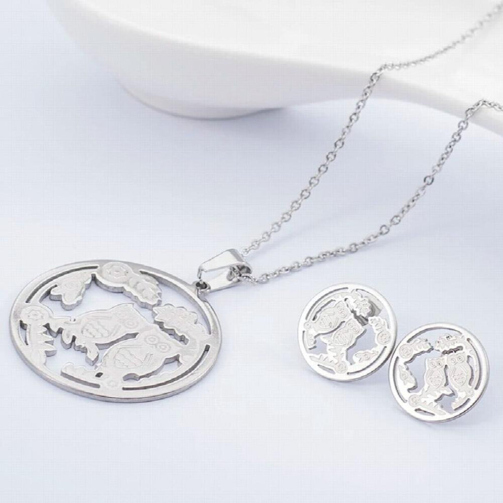 R&X Necklace-earrings For Woman Bridesmaid African Beads Romantic Sieraden Sets Dubai Stainless Steel Jewelry Sets Party