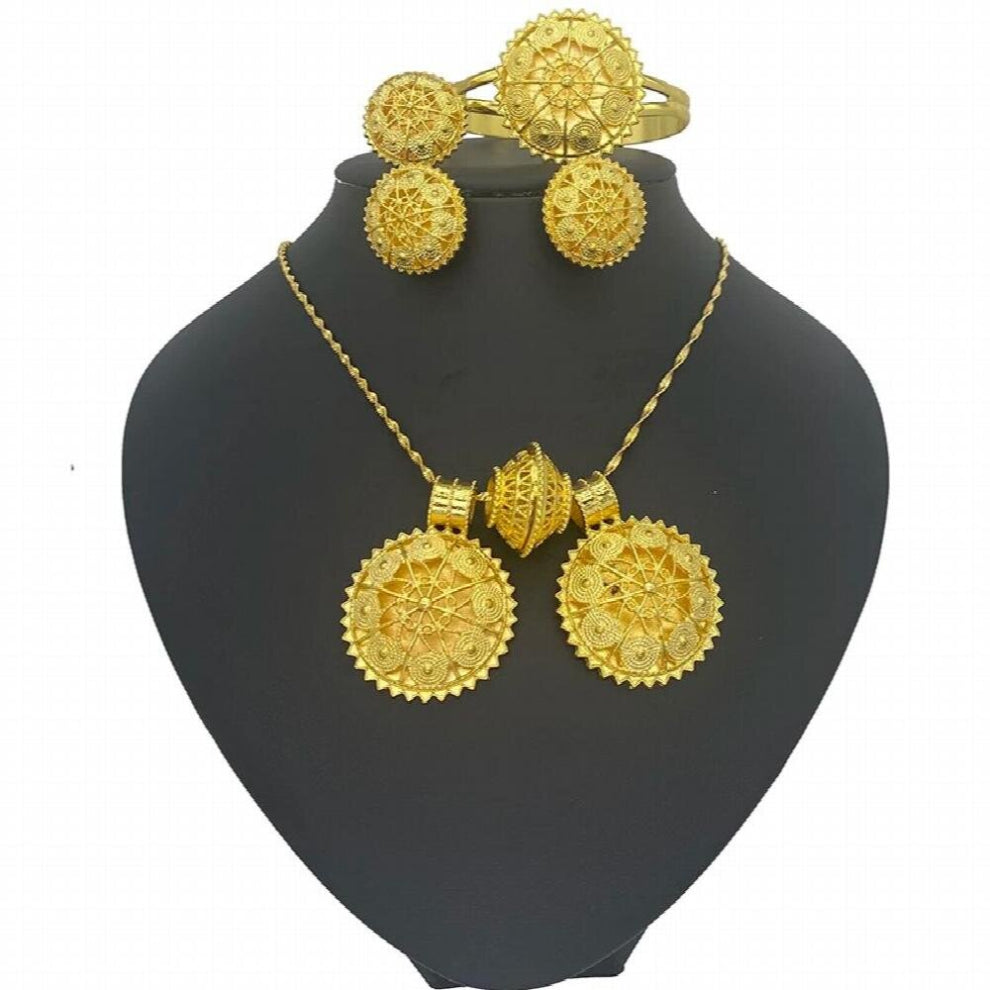 Indian Dubai Jewelry Sets African Beads Jewelry Set For Women Necklace-Earrings Wedding Bridal Jewelry