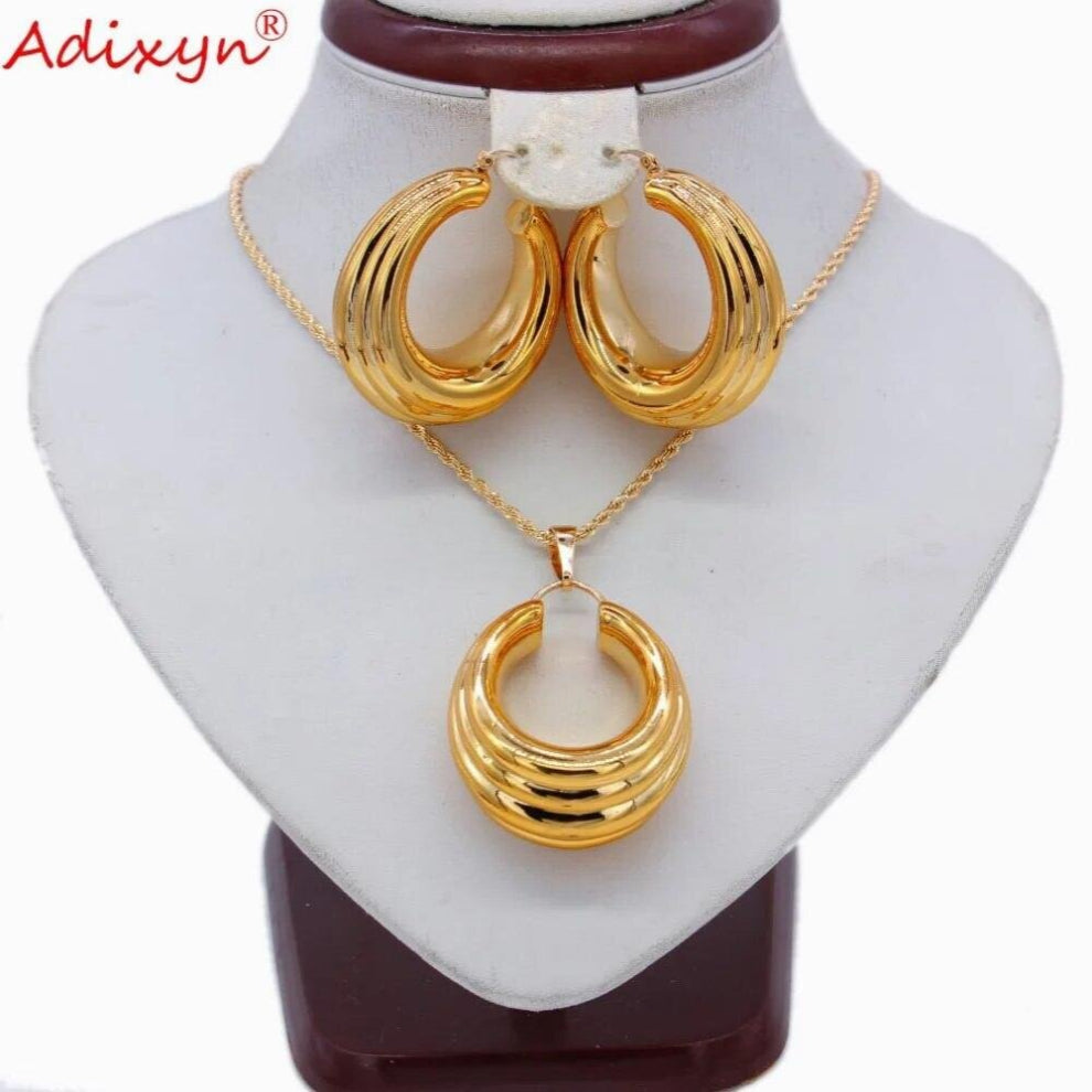 Wedding Bridal Earrings-Pendant-Necklace Rose Jewelry Set For Women Party N031917