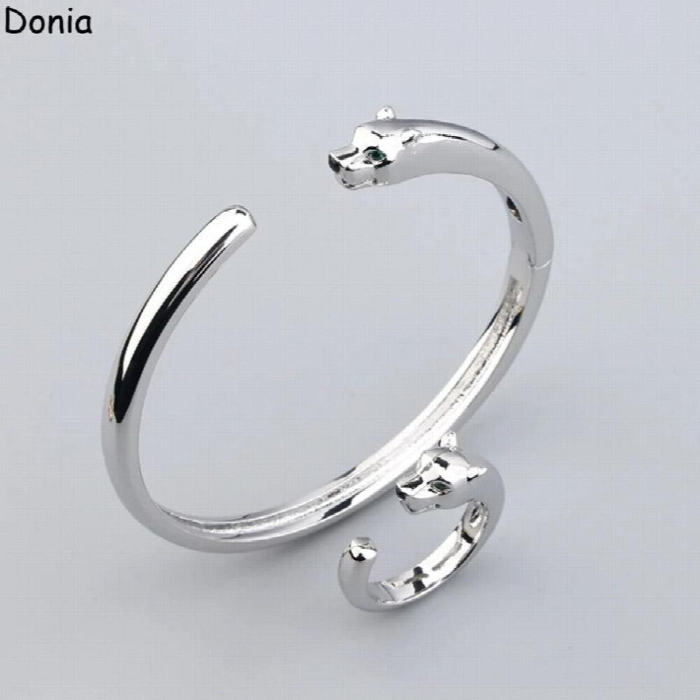 Donia Jewelry creative glossy leopard bracelet European and American palace jewelry bracelet ring set