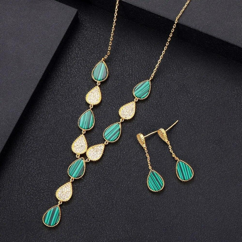 water dropNecklace Earring Set African Jewelry Sets For Women Wedding Engagement brincos para as mulheres