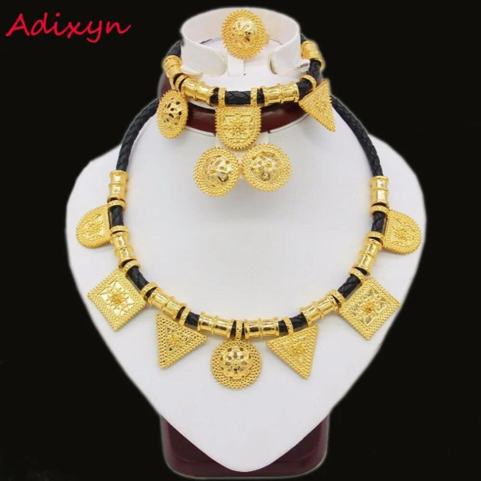 Ethiopian Set Jewelry Women Necklace-Earring-Ring-Bracelet Eritrea Wedding Jewelry