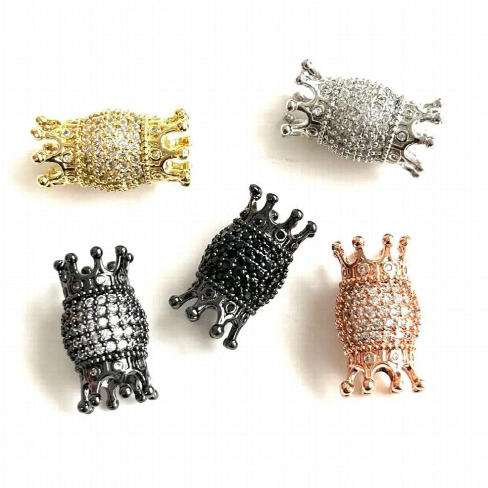 5Pcs Cubic Zirconia Paved Tubes Bars Long Spacers for Woman Hand Making Jewelry Bracelet Necklace Accessories