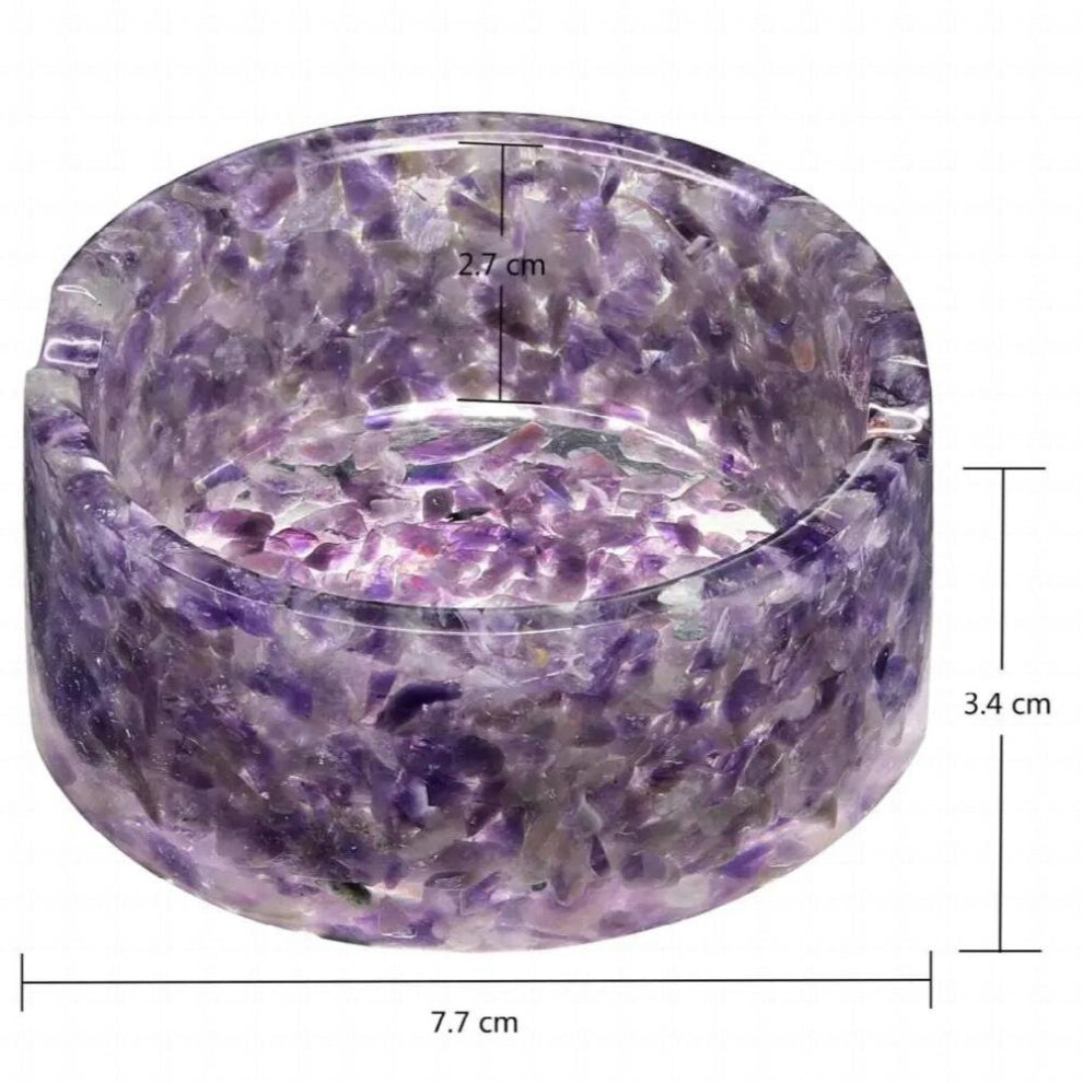 Natural Crystal Tumbled Chip Stone Tray With Resin For Jewelry Tray Dish Home Office Tabletop Decoration Air Plant Holder