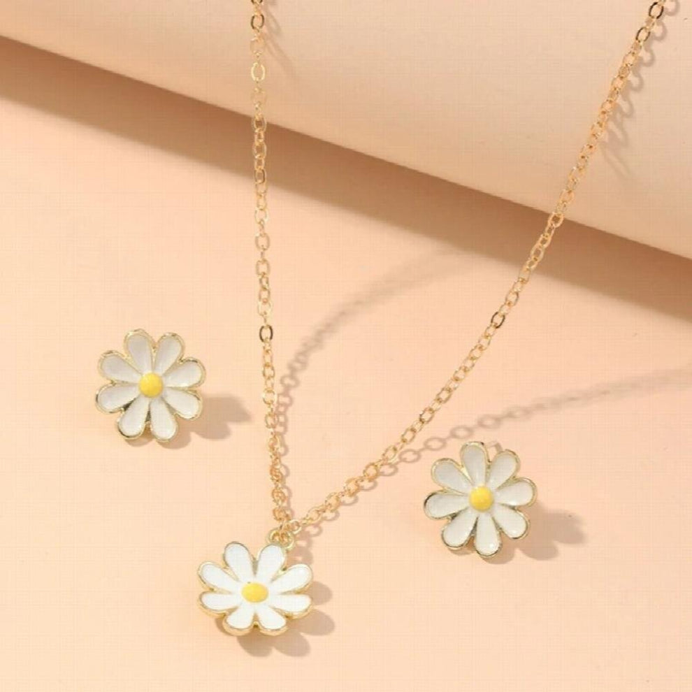 Daisy Jewelry Sets Necklace-Earrings Wedding Jewelry Sets For Women Drop