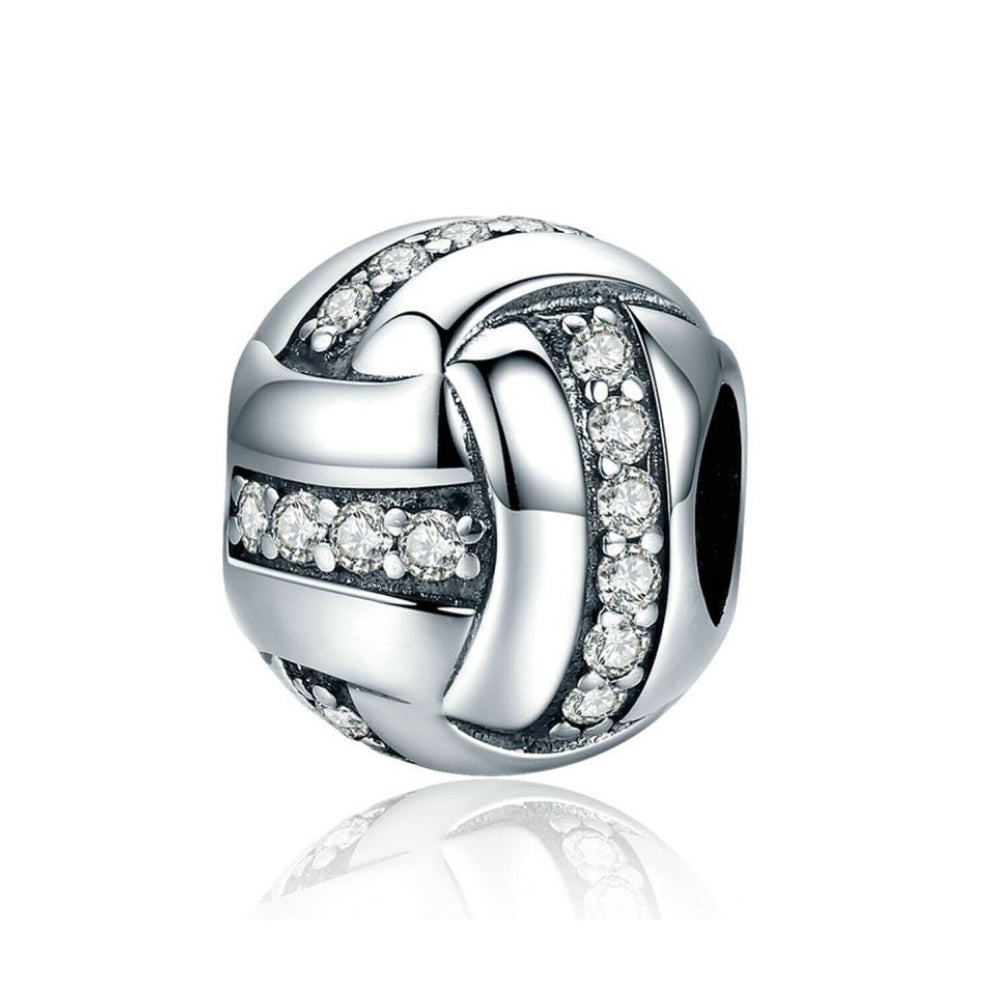 925 Sterling Silver Knitting Wool Ball Charm Bead for European Charm Bracelet