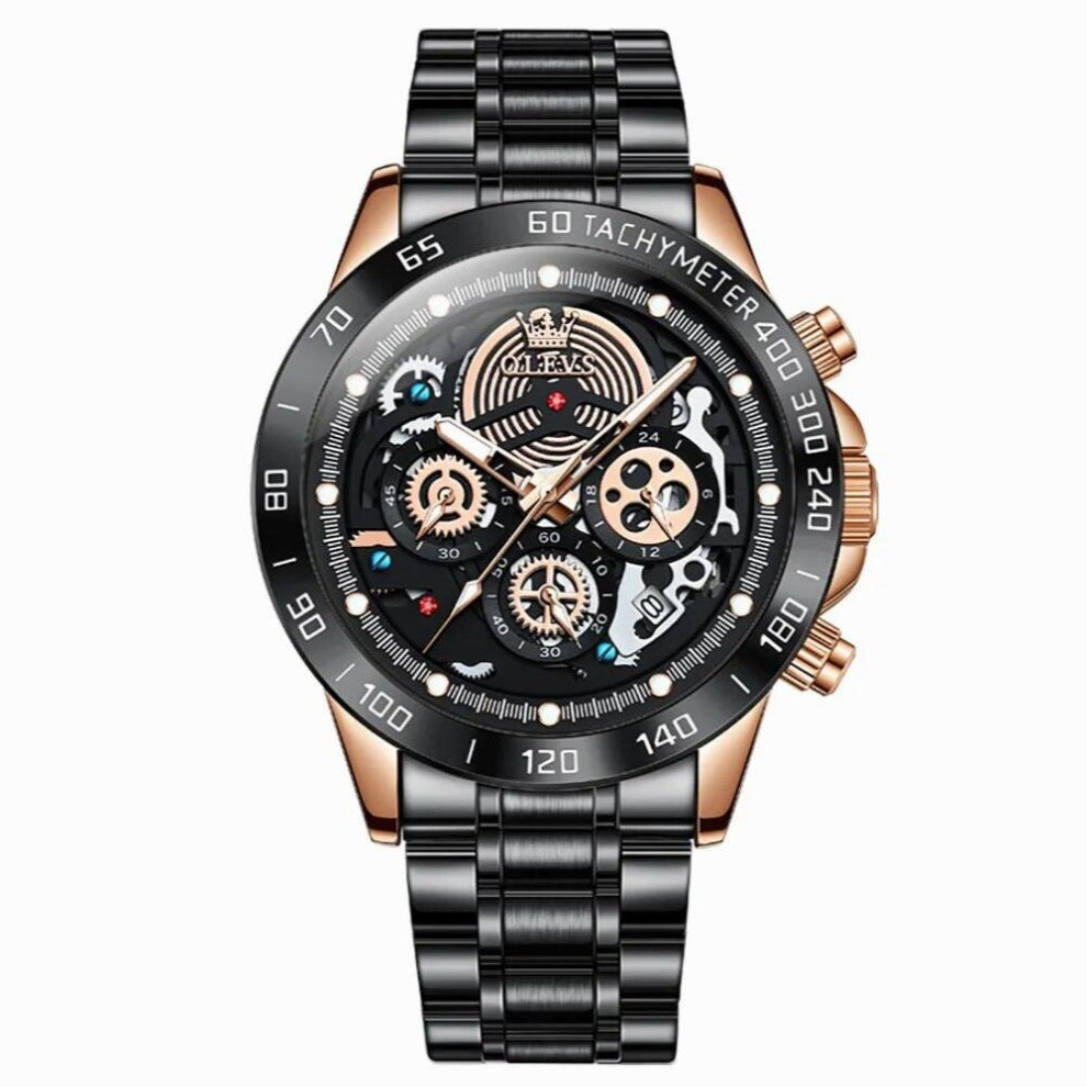 Watch for Men business Quartz Wrist watch Stainless Steel Skeleton Clock Sports Men Watch Male Watches