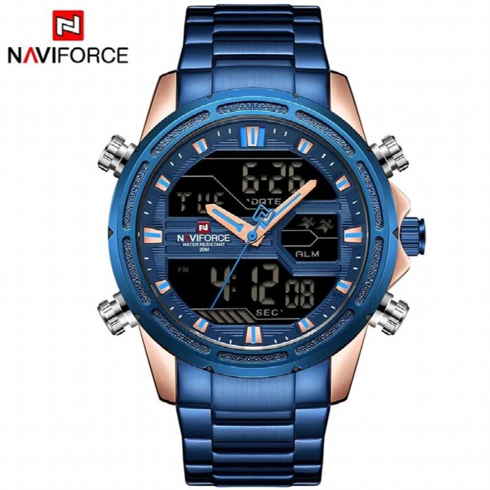 Men Sports Watches Mens Quartz LED Digital Clock Male Full Steel Military Wrist Watch Relogio Masculino