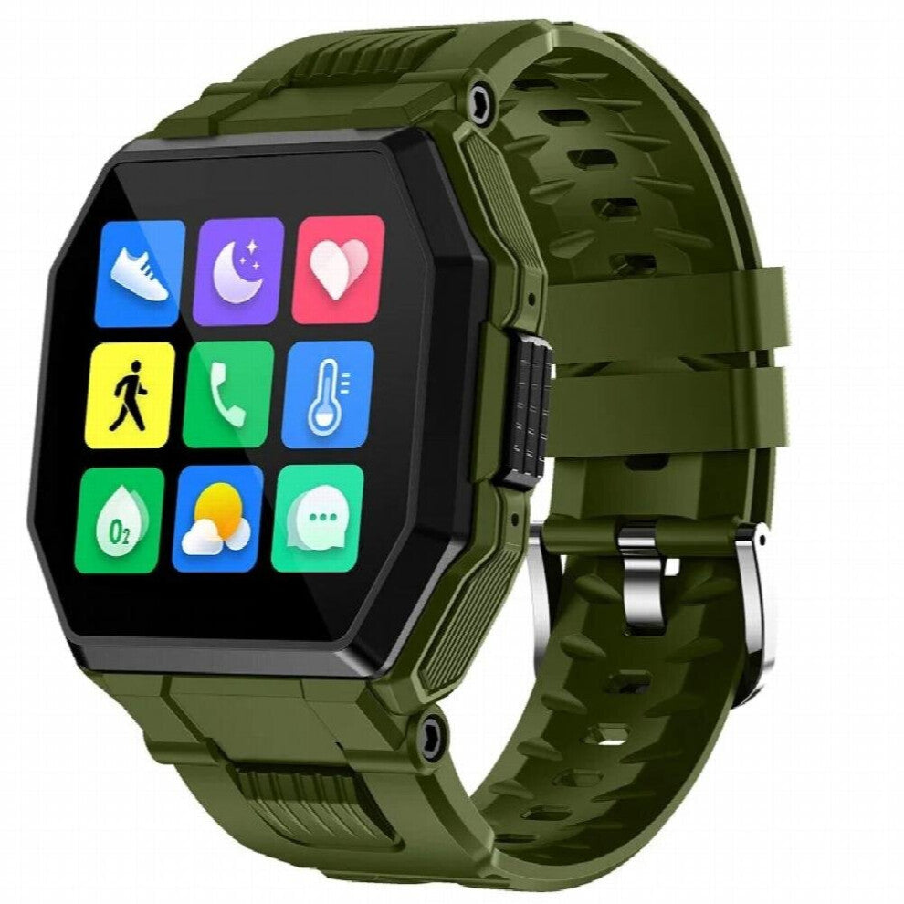 Men Sports Digital Watch Fitness Tracker Heart Rate Music Control Sleep Monitor Touch Screen Incoming Call Smart Wristband