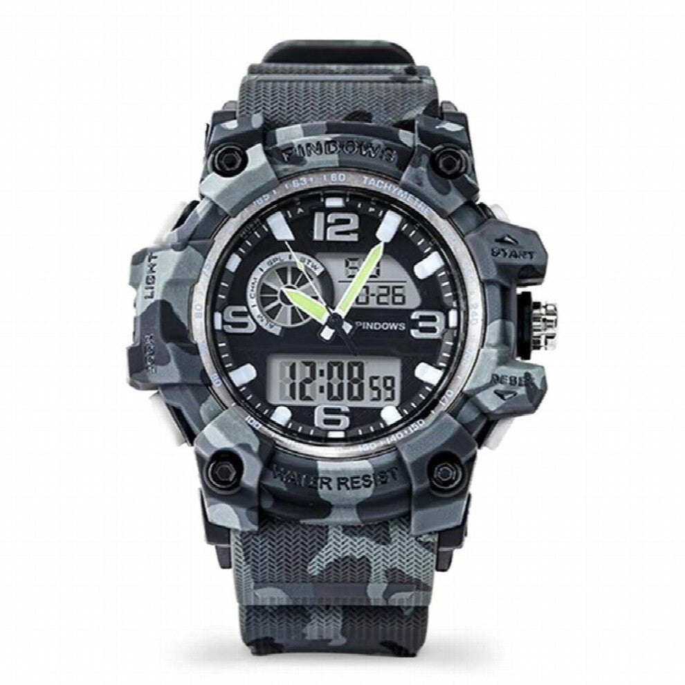 Electronic Wristwatch Men Camouflage Military Tactical Watch Male Digital Hand Clock Boy Led Diving Handwatch Dual Display