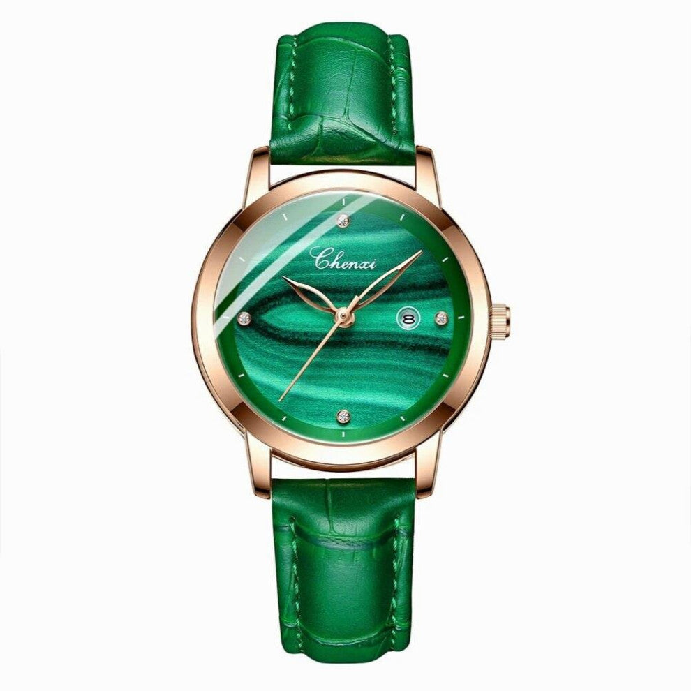 CHENXI Malachite Green Women Bracelet Watch Top Quartz Ladies Dress Watches Waterproof relogio feminino