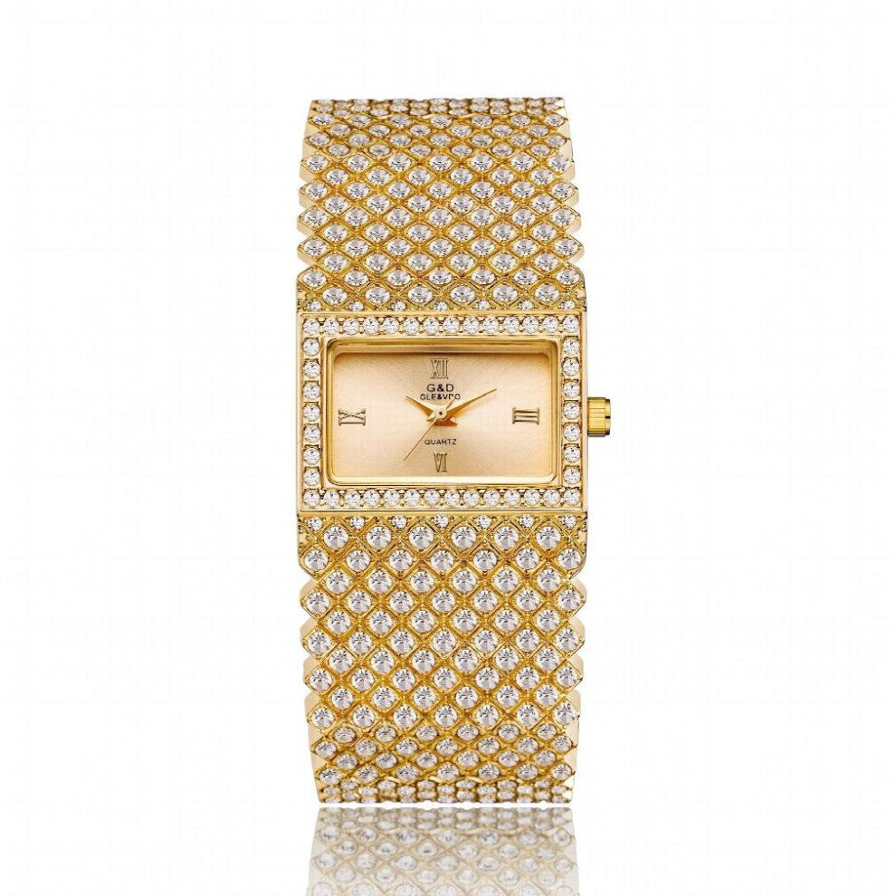 Ladies Casual Bracelet Watch Japanese Movement Quartz Watch Diamond-Studded Stainless Steel Womens Watch Gift Watch