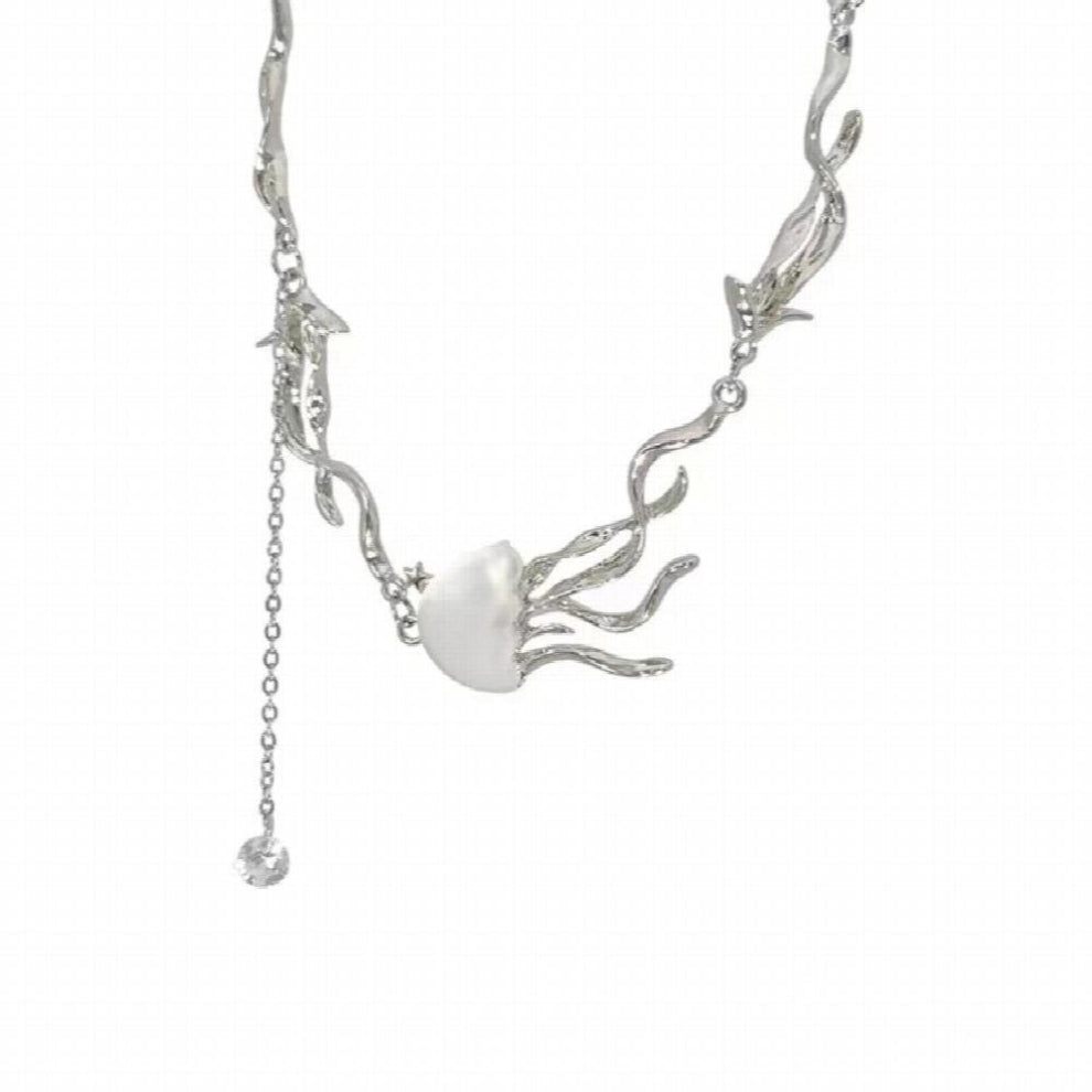 Jellyfish Matte Necklace-Earrings Party Jewelry Accessories Women Alloy Jewelry